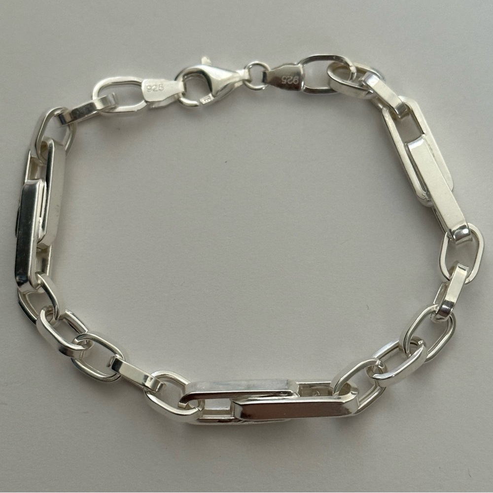 925 Silver 8.25” 6mm bracelet unisex link chain